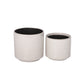 Ceyra White Stoneware Pot Set (Set of 2)
