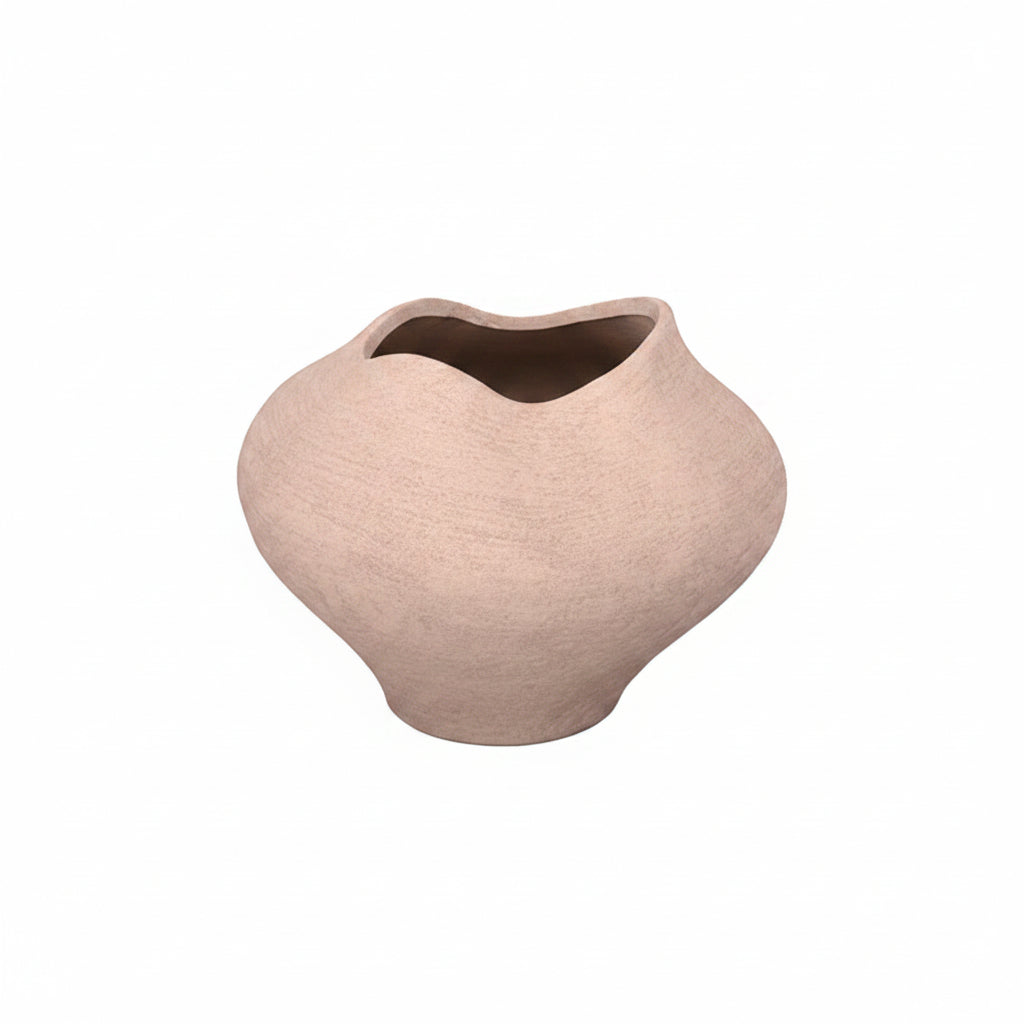 Ryleen Wavy-Rim Ceramic Urn Vase