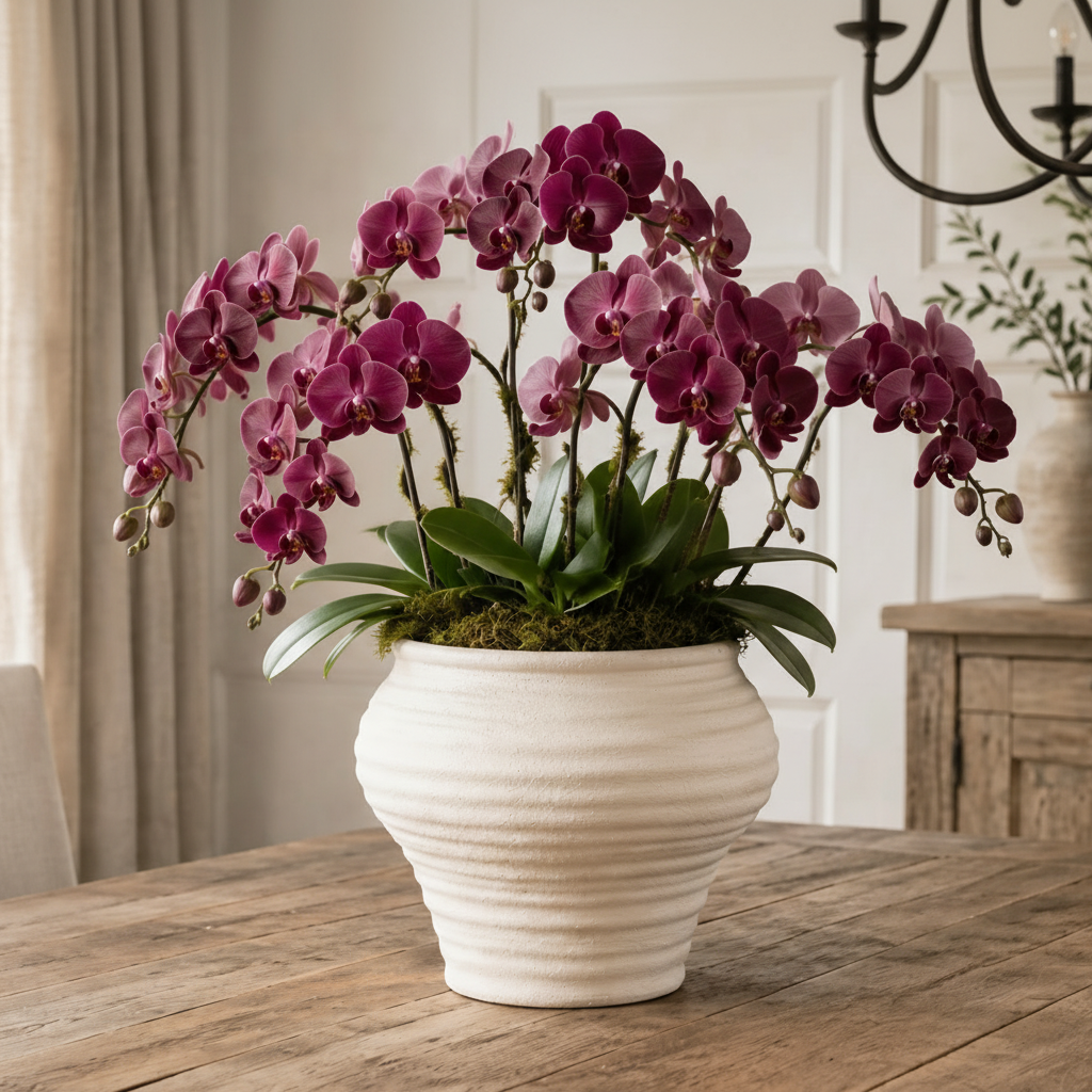Eliza Bulbous Flared-Rim Ceramic Vase