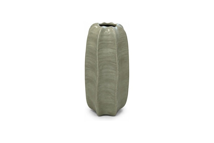 Nanya Pinch-Lobed Ribbed Ceramic Vase