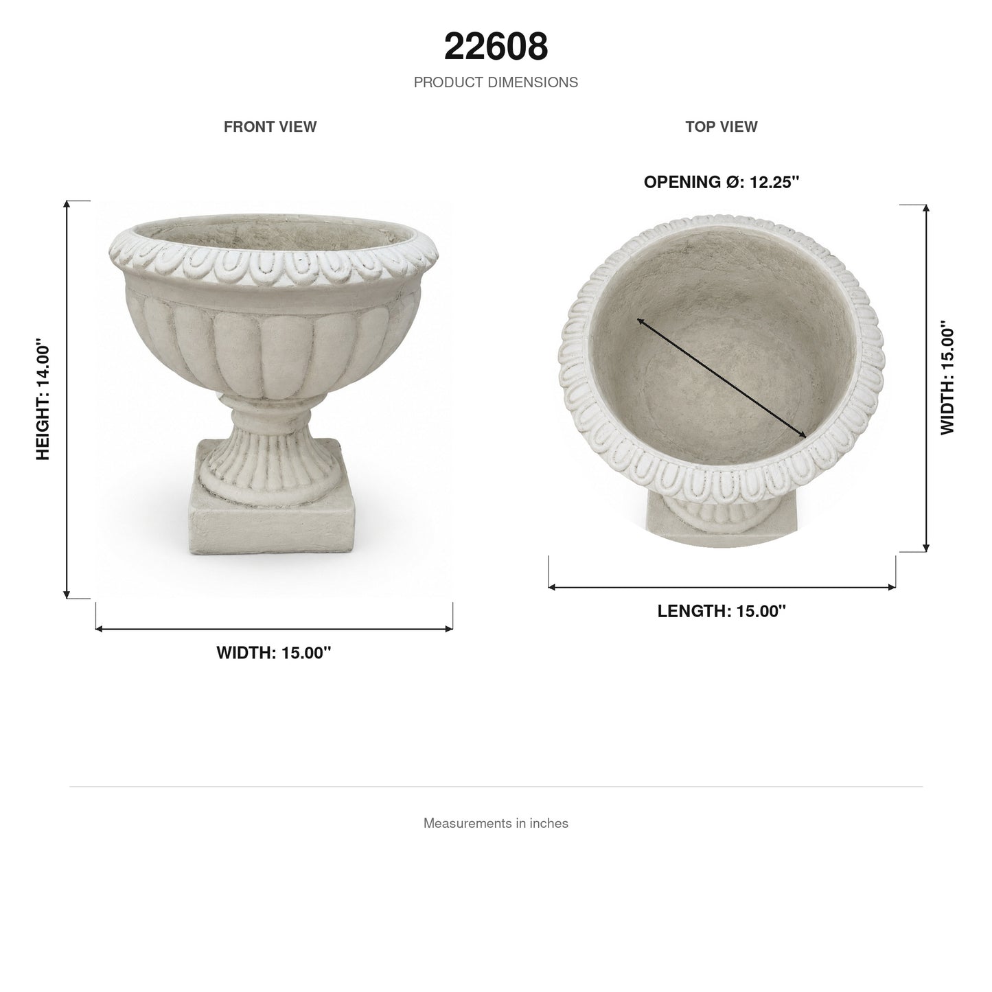 Zale Classic Fluted Garden Urn Planter with Pedestal