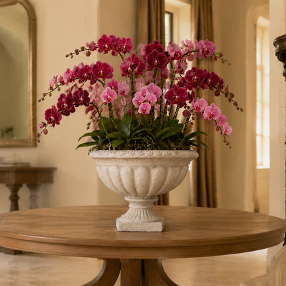Zale Classic Fluted Garden Urn Planter with Pedestal