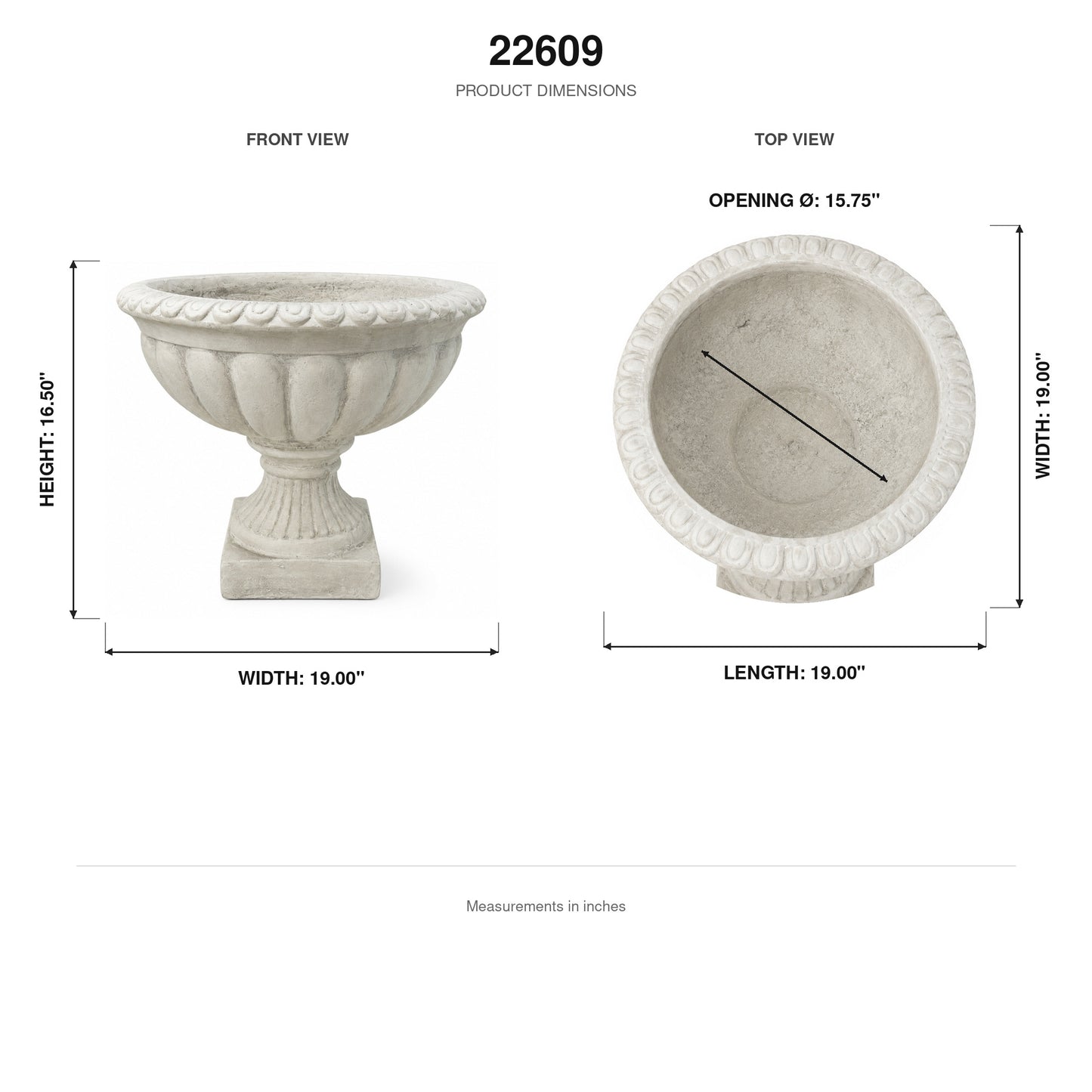 Zale Classic Fluted Garden Urn Planter with Pedestal