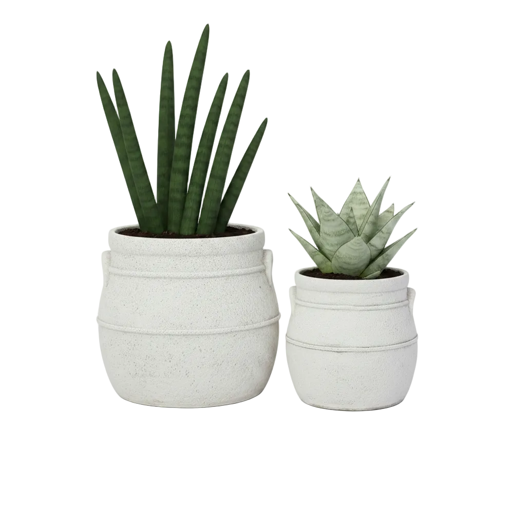 Evgen Rustic Barrel Planter Set (Set of 2)