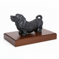Polyresin Dog Figurine Antique Black-10.00"H
