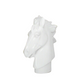 A glossy white ceramic horse head bust on a matching cylindrical base, shown against a plain white background.