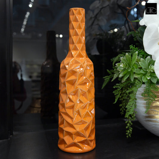 Rippled Ceramic Bottle Vase
