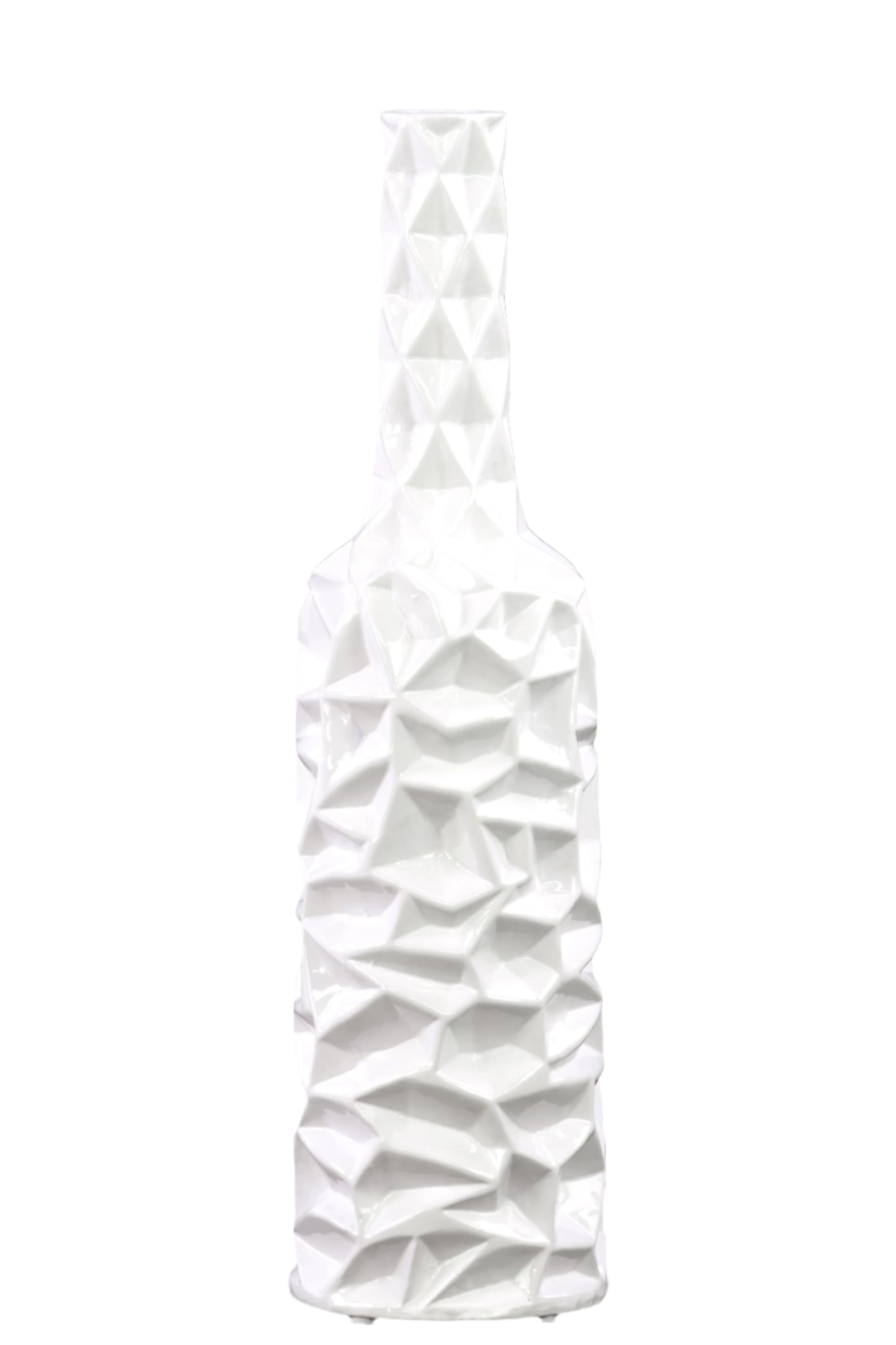 Rippled Ceramic Bottle Vase