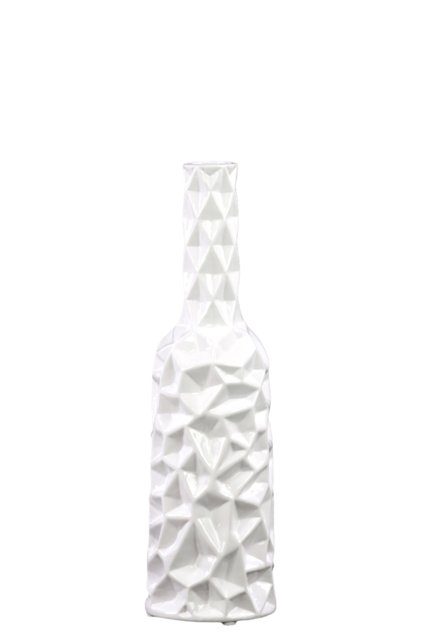 Rippled Ceramic Bottle Vase