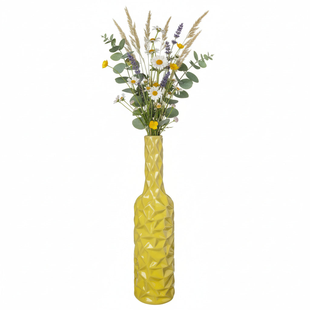 Rippled Ceramic Bottle Vase