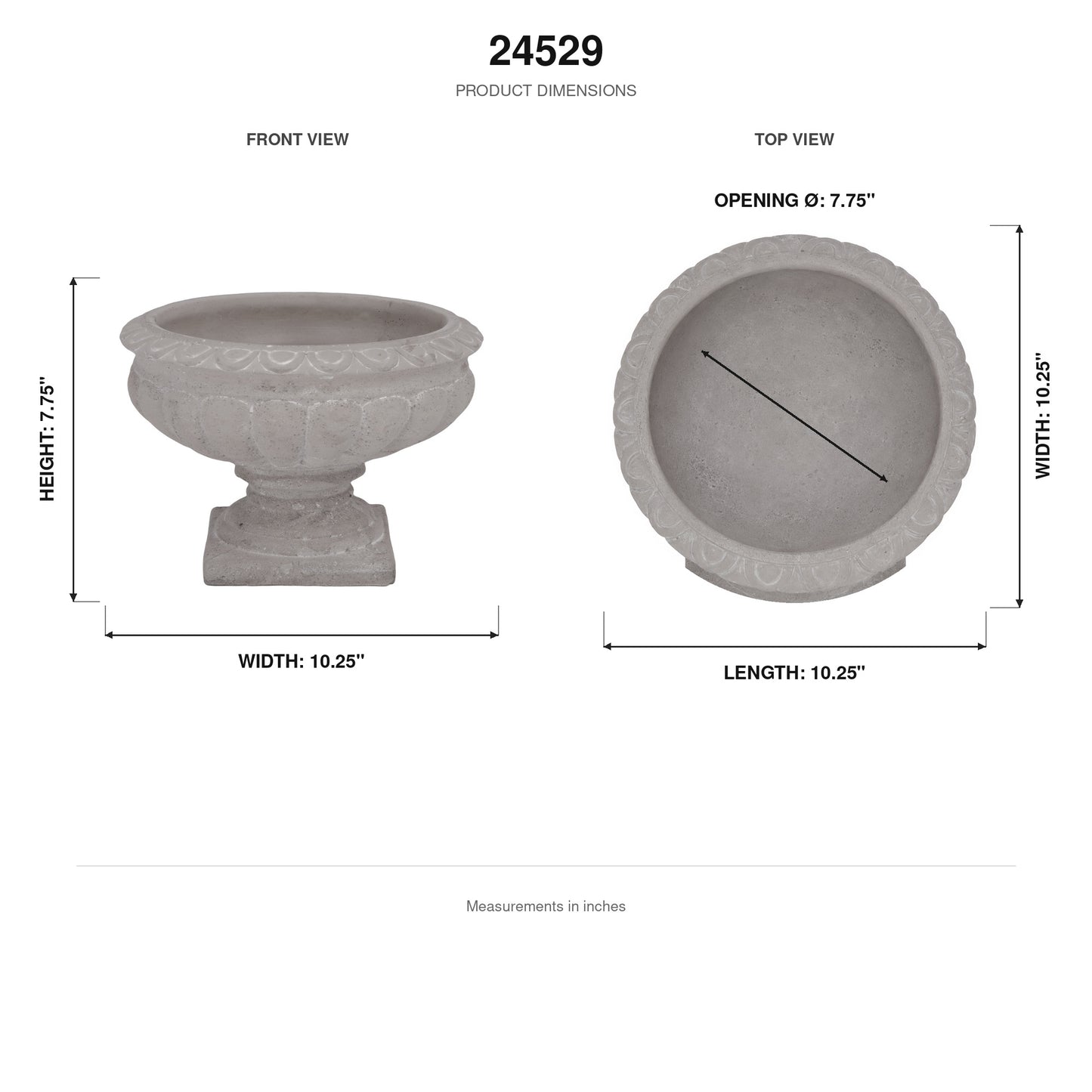 Pavion Low Classic Cement Urn Vase