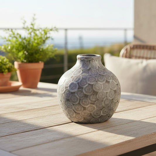 Esme Honeycomb Textured Ceramic Vase