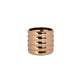 A cylindrical stoneware ceramic ring pot with a glossy gold finish.
