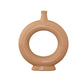 Ceramic Oval Ring Vase Gloss Finish Peach