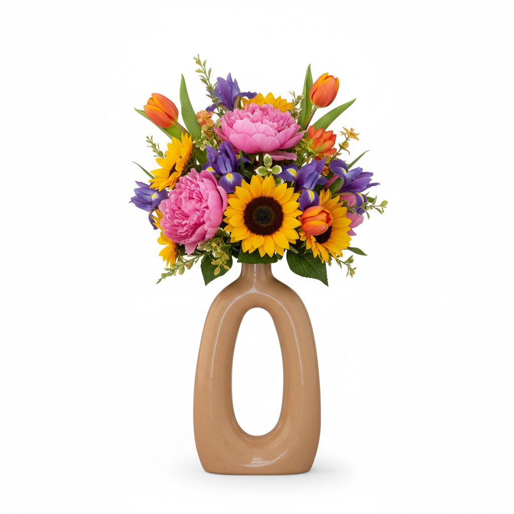 Liana Ceramic Oval Ring Vase