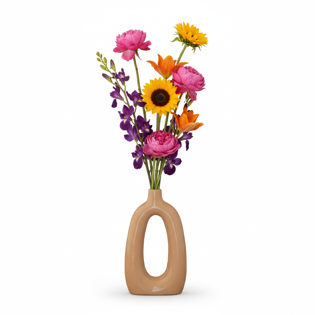 Liana Ceramic Oval Ring Vase