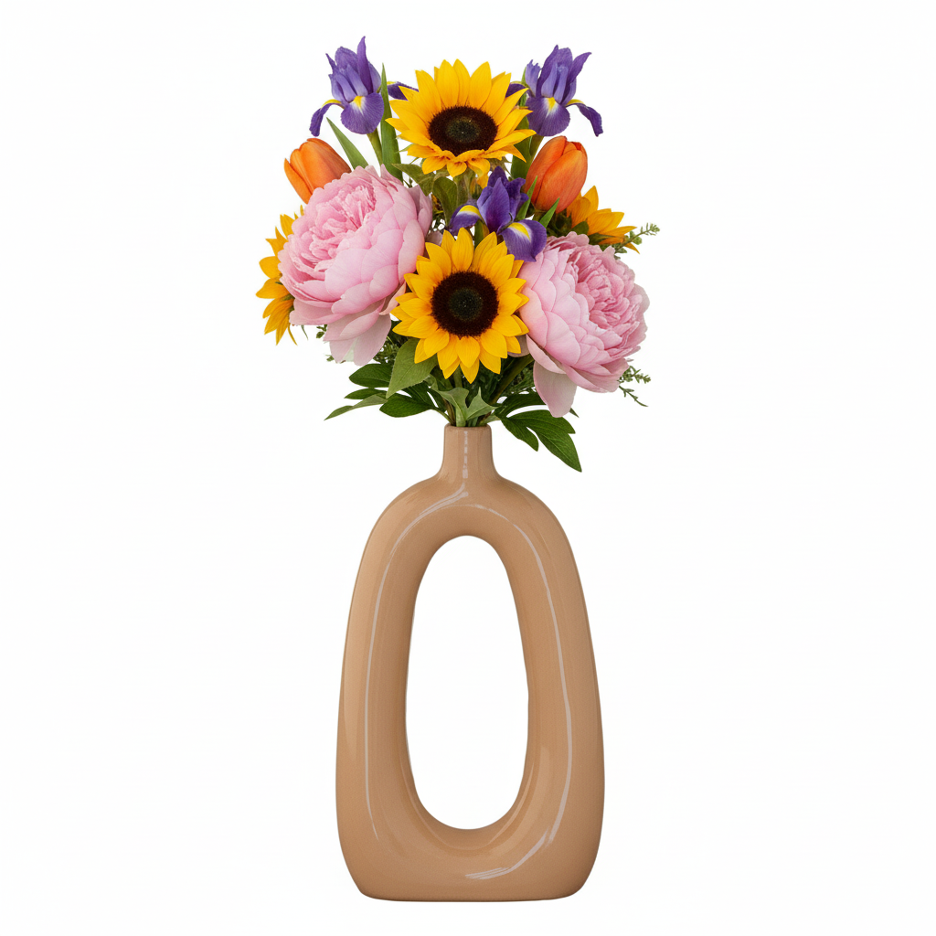 Liana Ceramic Oval Ring Vase