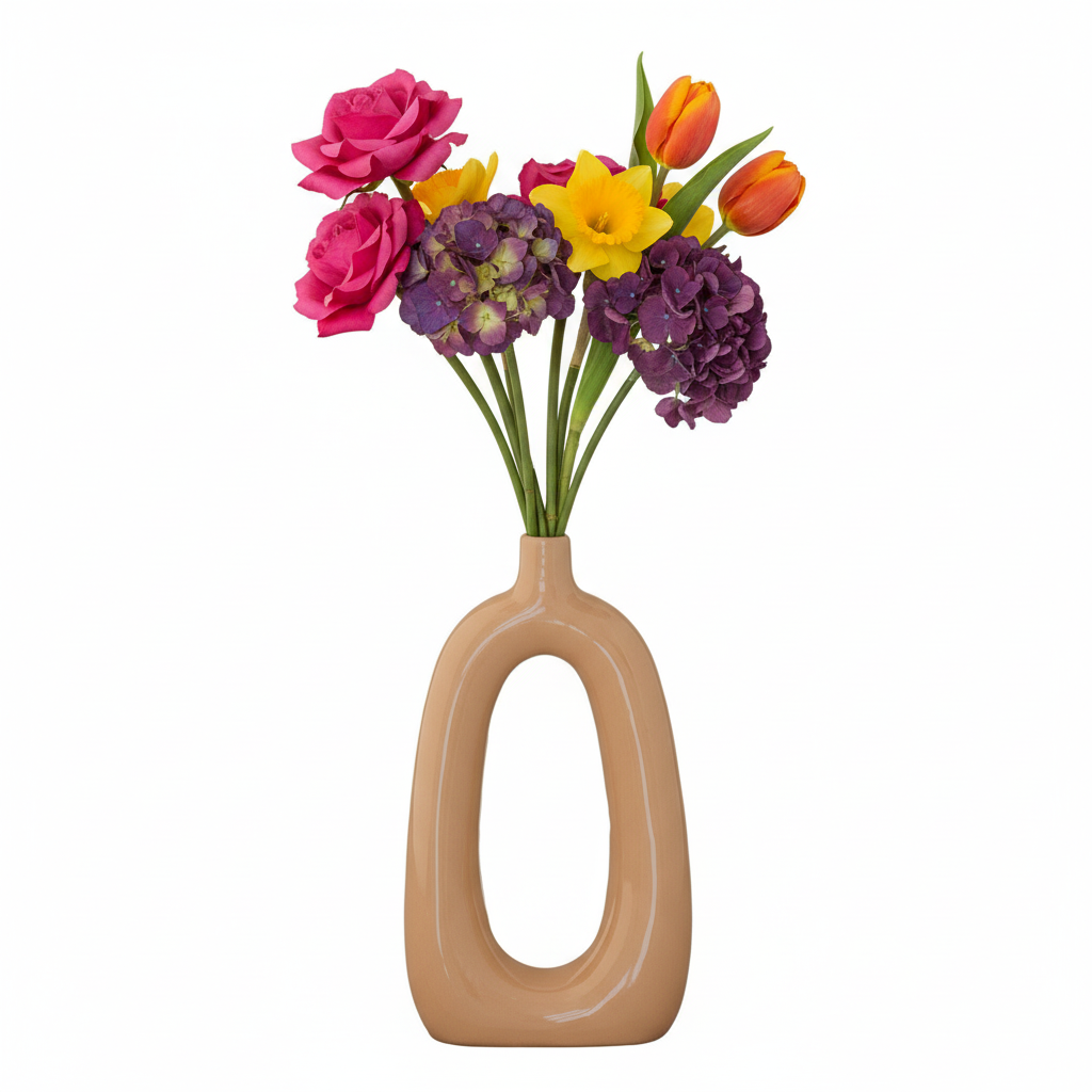 Liana Ceramic Oval Ring Vase