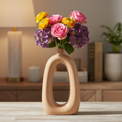 Liana Ceramic Oval Ring Vase