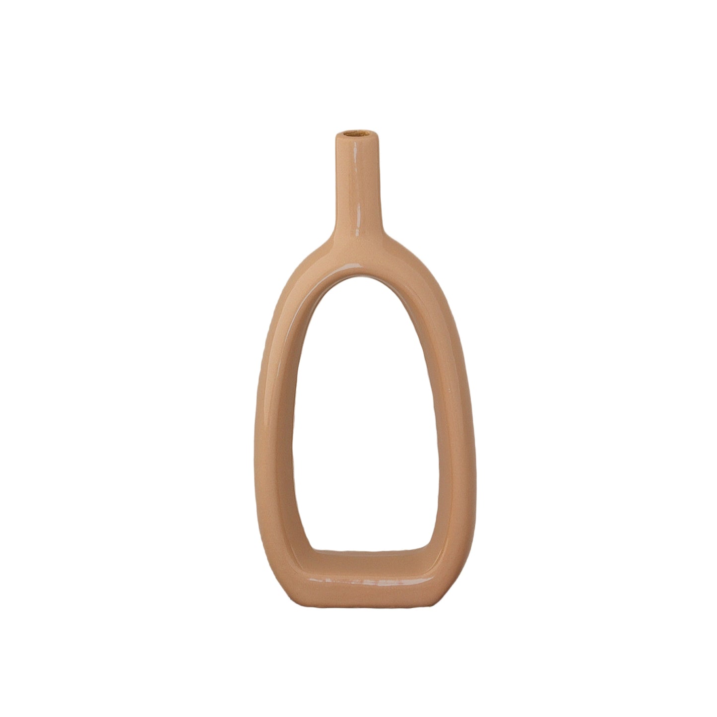 Allegra Ceramic Slim Oval Ring Vase