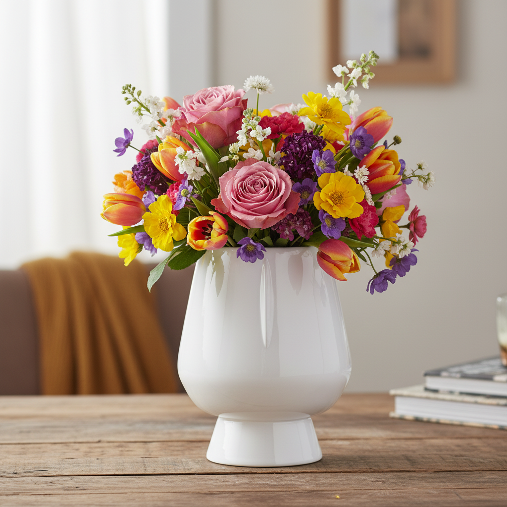 Eva Ceramic Oval Krater Vase