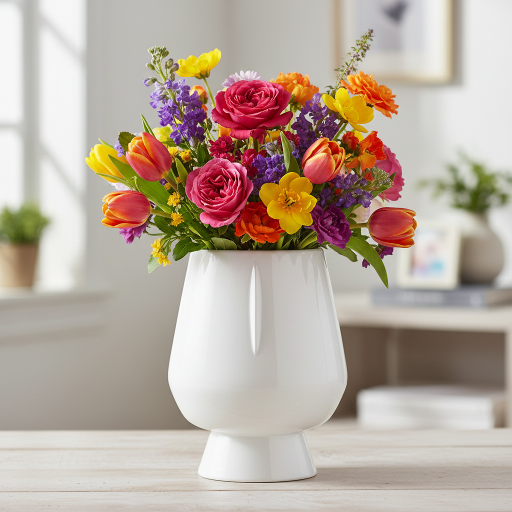 Eva Ceramic Oval Krater Vase