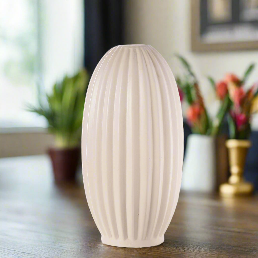 Fenton Embossed Column Ceramic Vase
