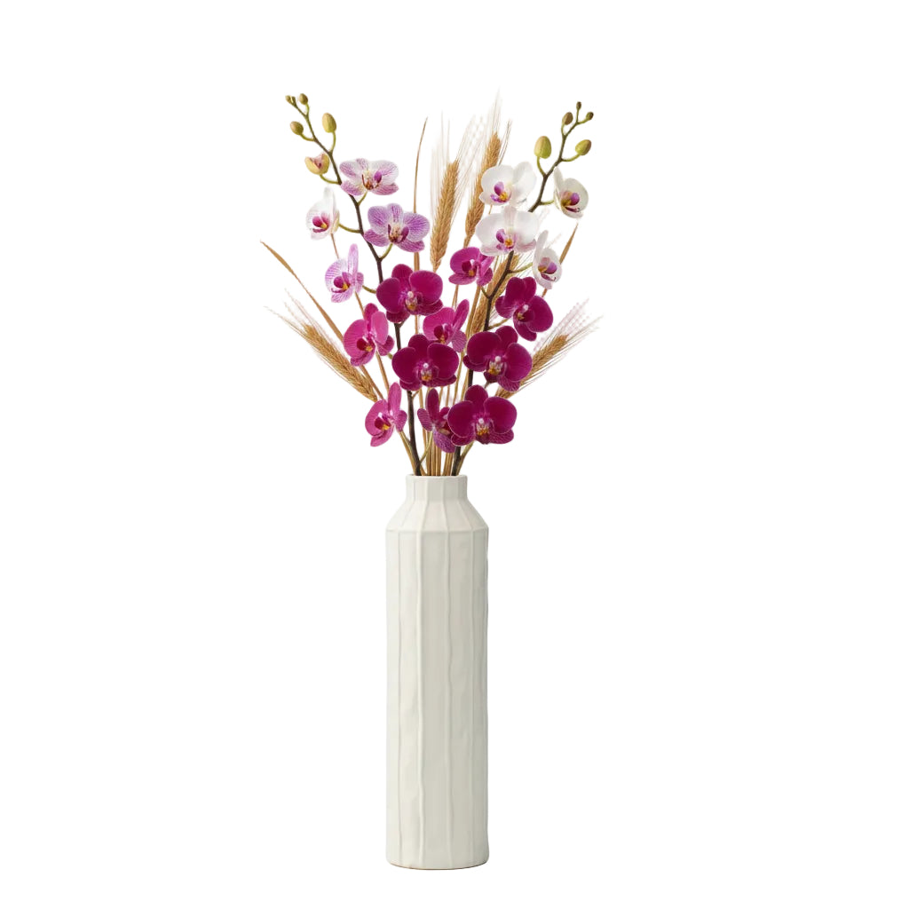 Daven Embossed Column Ceramic Urn Vase