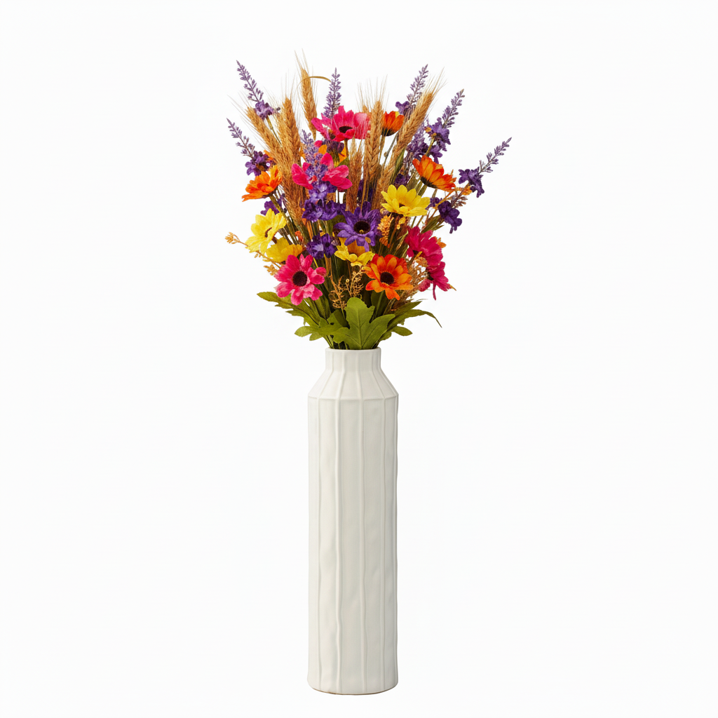 Daven Embossed Column Ceramic Urn Vase