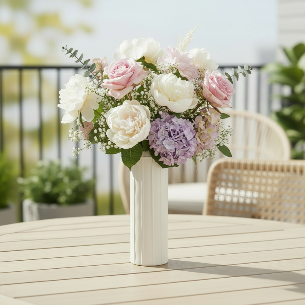 Daven Embossed Column Ceramic Urn Vase