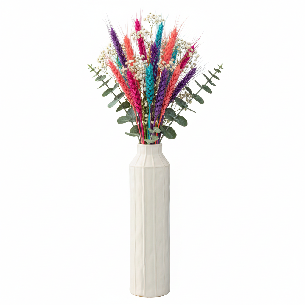 Daven Embossed Column Ceramic Urn Vase