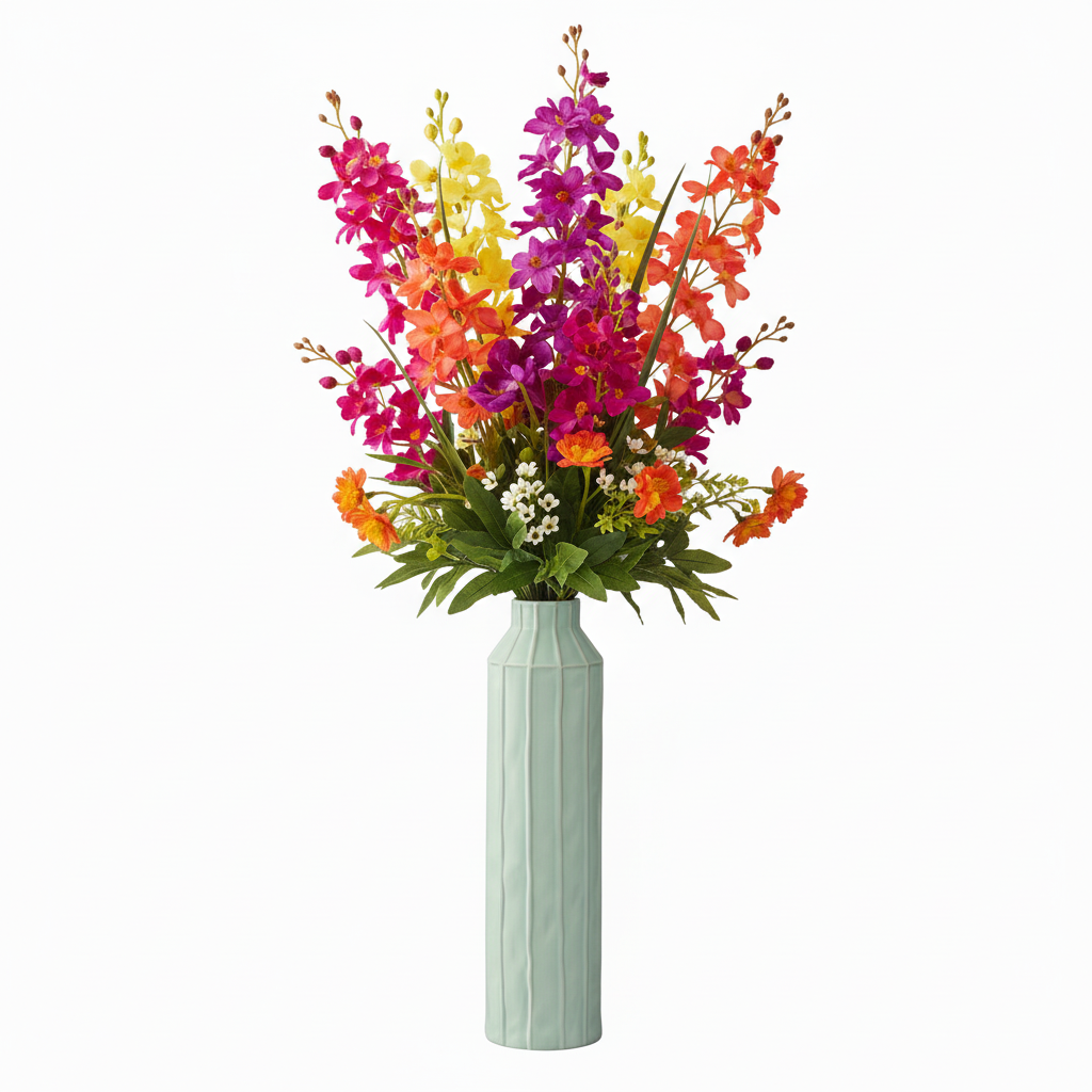 Daven Embossed Column Ceramic Urn Vase