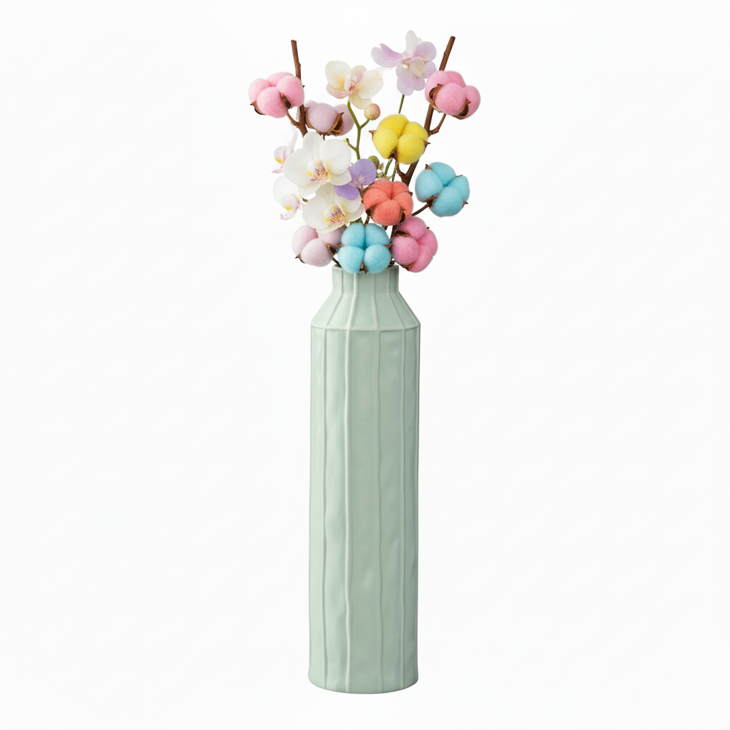 Daven Embossed Column Ceramic Urn Vase