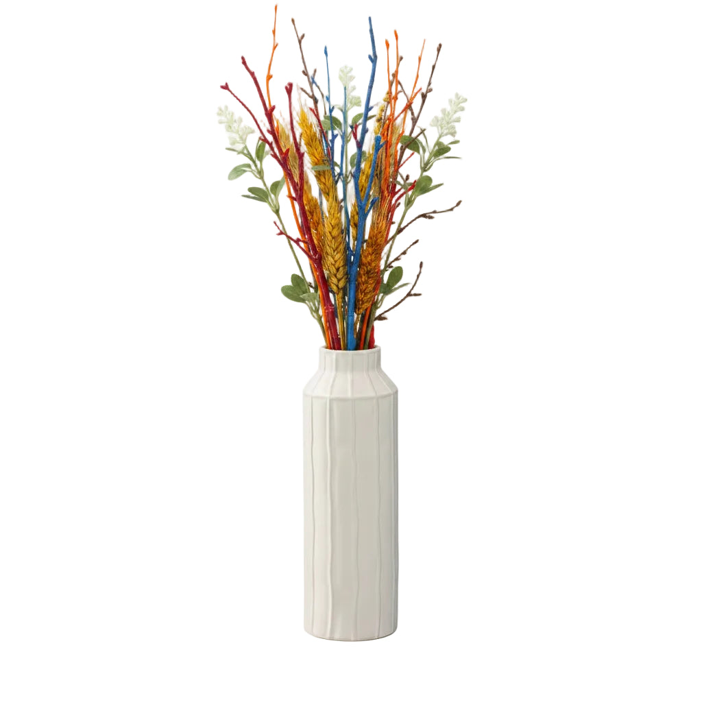 Daven Embossed Column Ceramic Urn Vase