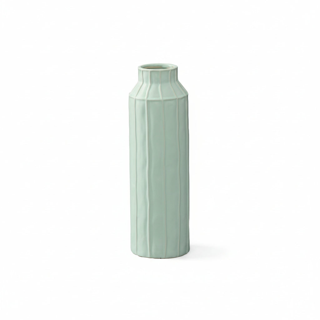 Daven Embossed Column Ceramic Urn Vase