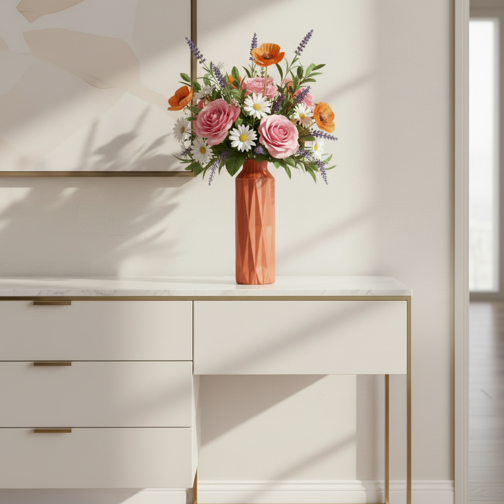 Daven Embossed Column Ceramic Urn Vase