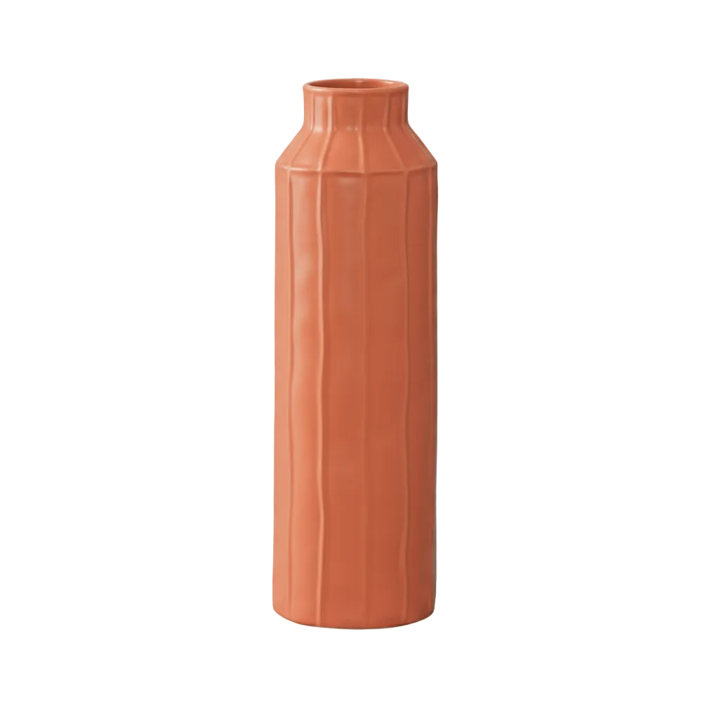 Daven Embossed Column Ceramic Urn Vase