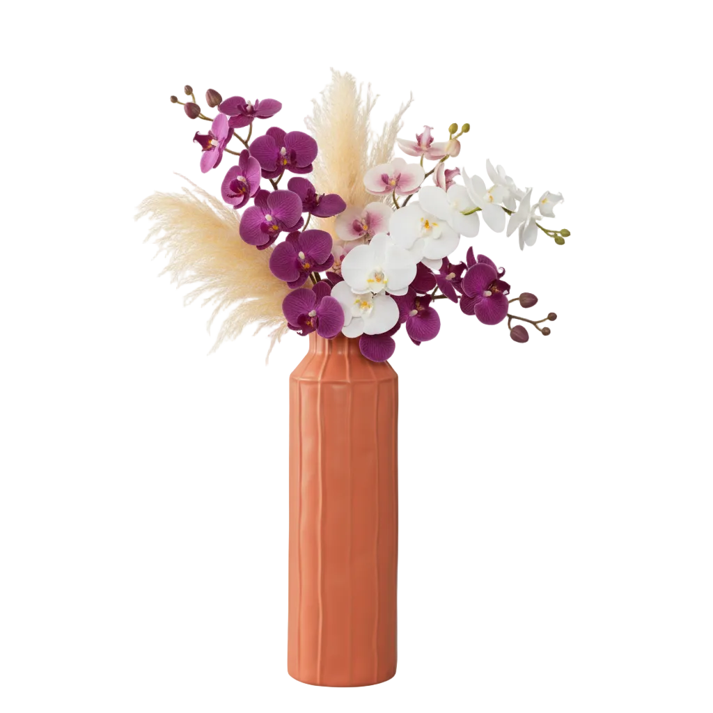 Daven Embossed Column Ceramic Urn Vase