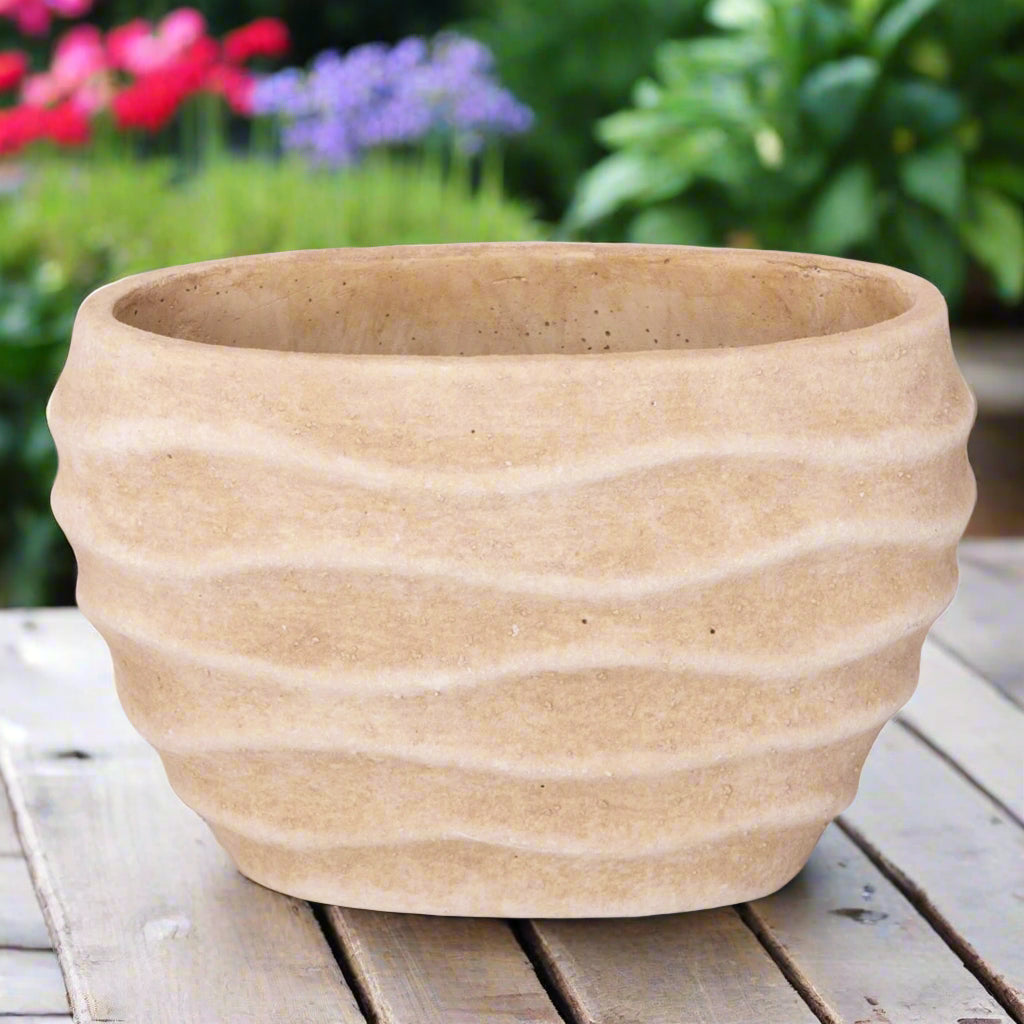 Renley Cream Cement Flower Pot