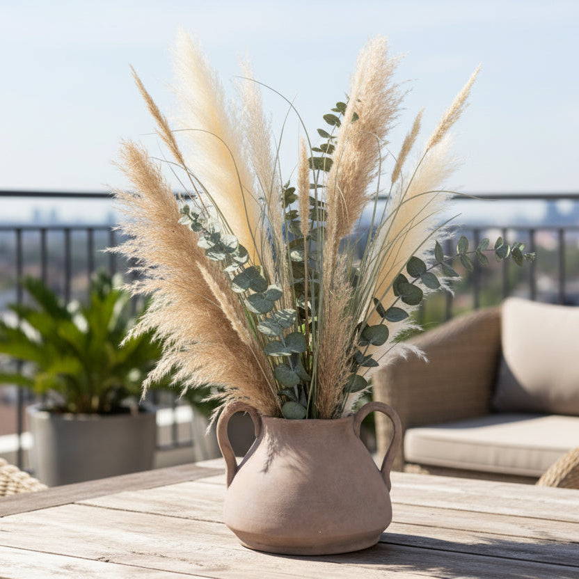Xenia Stoneware Vase with Dual Handles