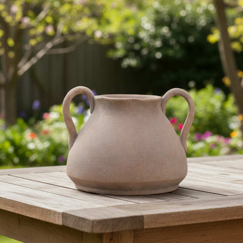 Xenia Stoneware Vase with Dual Handles