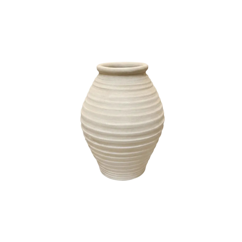 Sable Ribbed Terracotta Amphora Vase