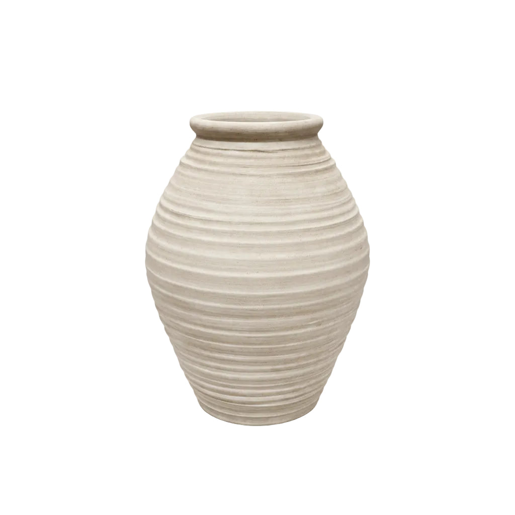 Sable Ribbed Terracotta Amphora Vase