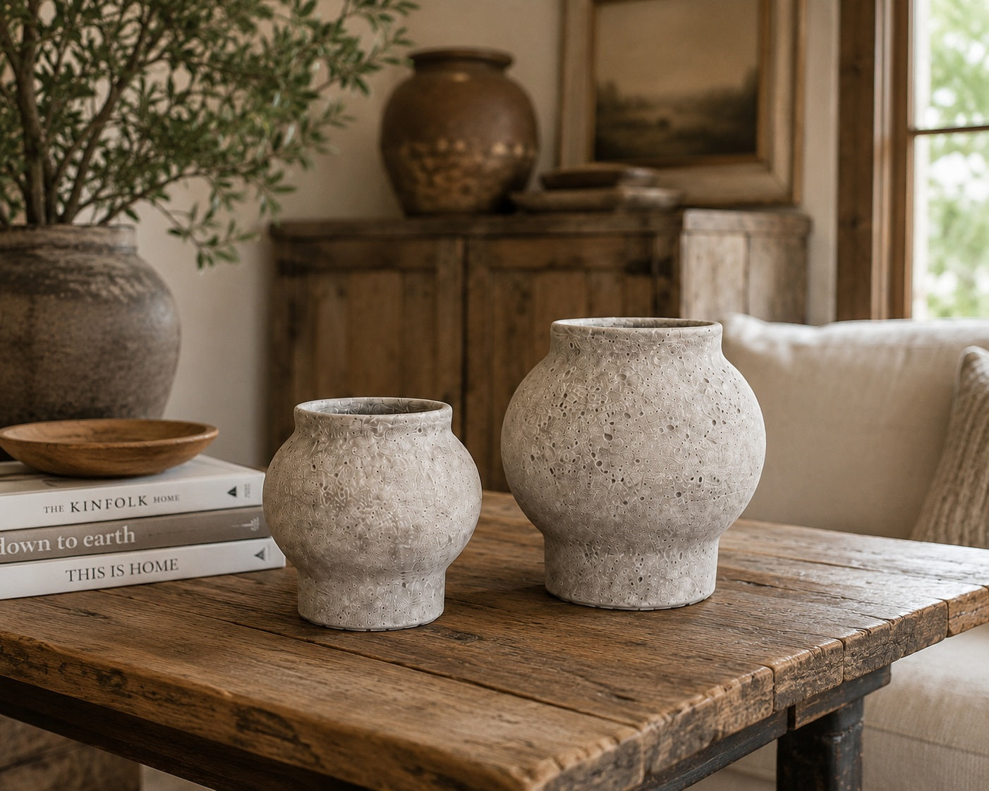 Talia Textured Bulbous Terracotta Vase