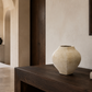 Prestyn Handcrafted Faceted Terracotta Vase with Sculptural Form