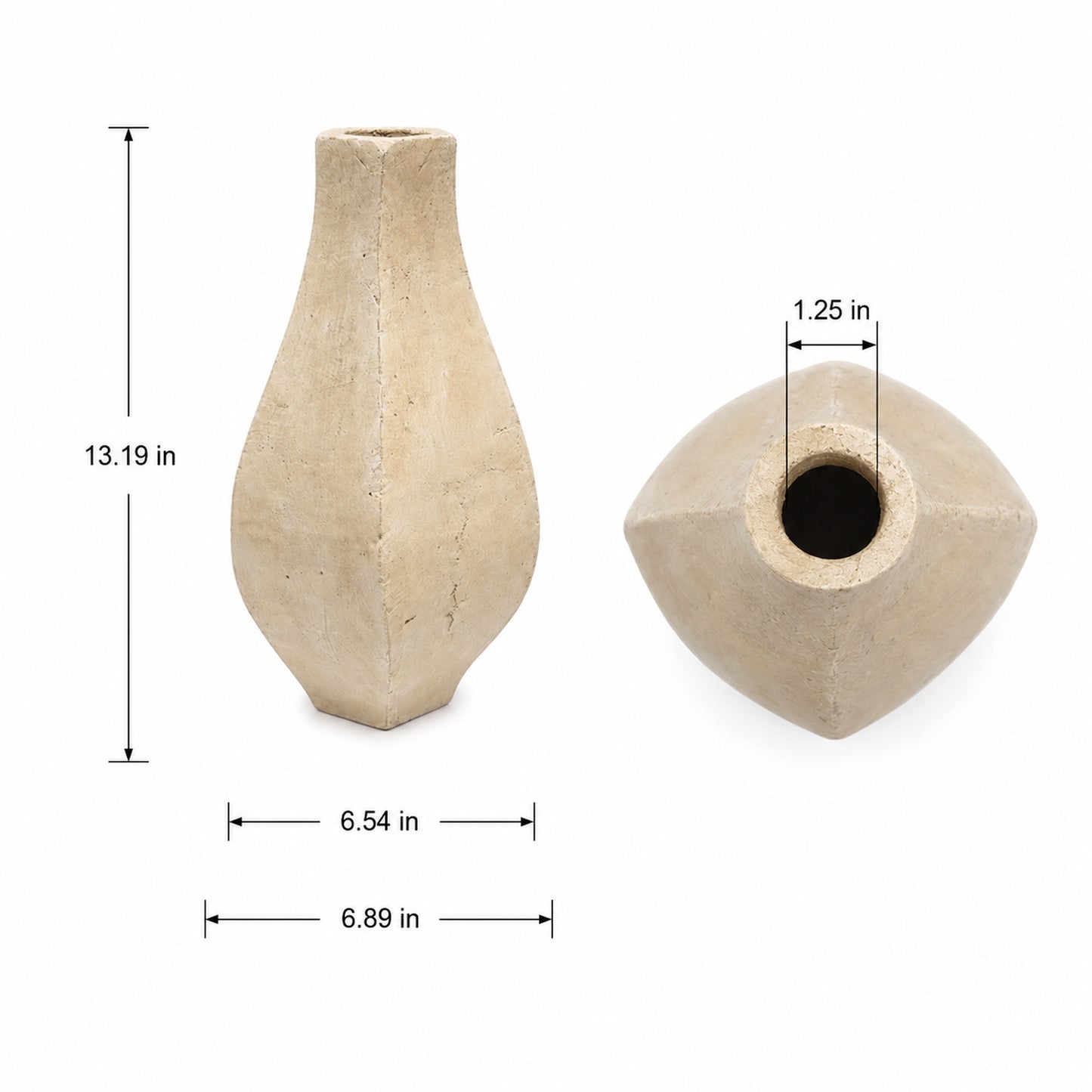 Nixie Handcrafted Faceted Pear-Shaped Terracotta Vase
