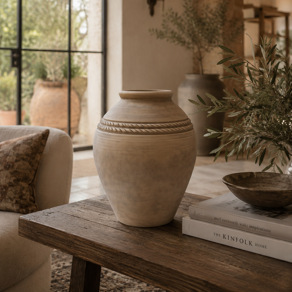 Hestia Handcrafted Terracotta Vase with Bellied Silhouette