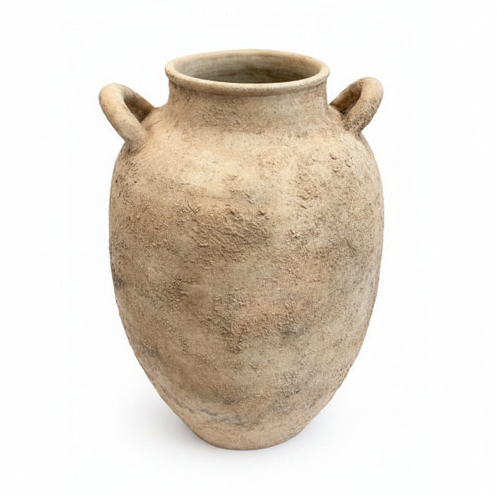 Zein Handcrafted Terracotta Amphora Vase with Loop Handles - Large