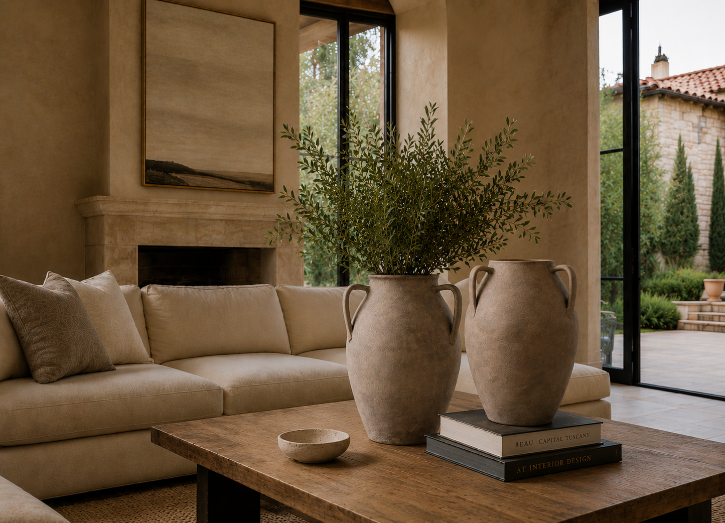 Aliza Handcrafted Amphora-Style Terracotta Vase with Loop Handles