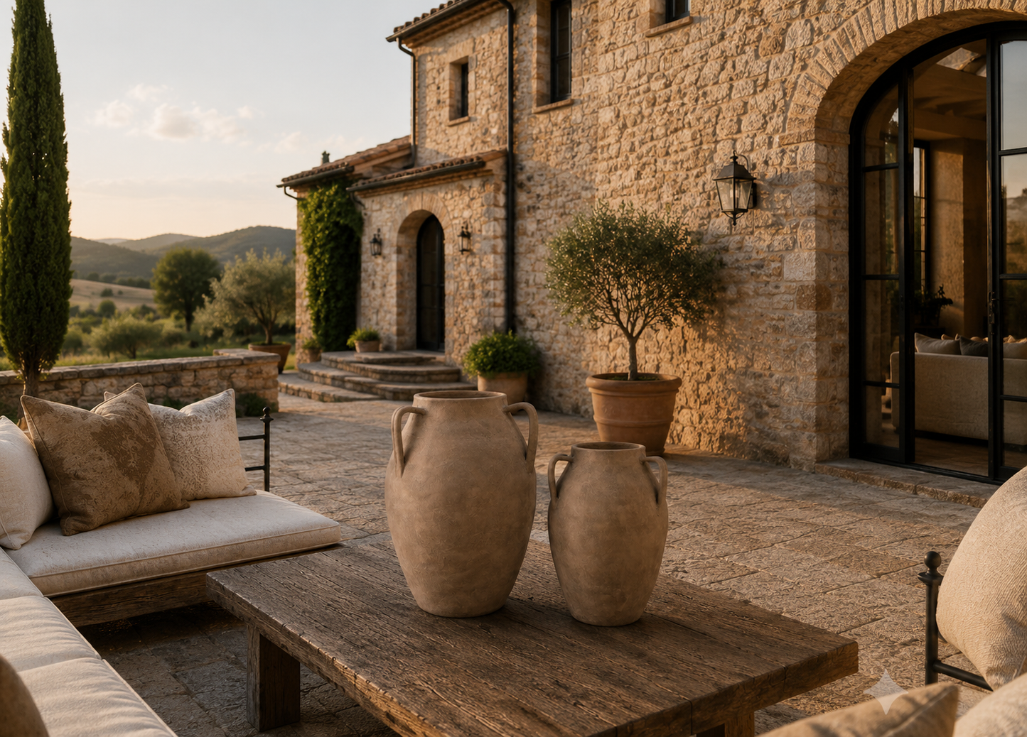Aliza Handcrafted Amphora-Style Terracotta Vase with Loop Handles